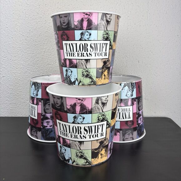 Taylor Swift Eras Tour Concert Theaters Popcorn Bucket Lot Of 4 Swifties - Picture 5 of 7